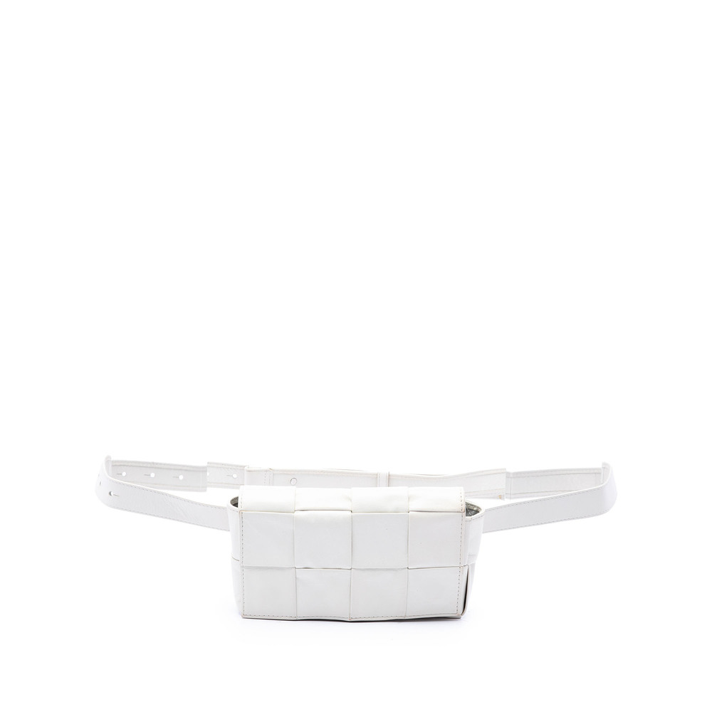 Pre-Loved Bottega Veneta Paper Calfskin Intrecciato Cassette Belt Bag
